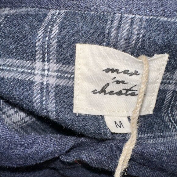 Max N Chester Signature Woven Shirt Men's Medium Navy Blue Button Up Casual - Picture 4 of 5